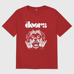 Футболка оверсайз мужская The Doors rock dog, цвет: красный