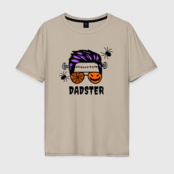 Футболка оверсайз мужская Dadster - папа монстер, цвет: миндальный