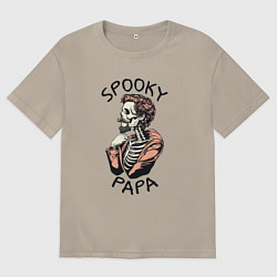 Футболка оверсайз мужская Spooky papa, цвет: миндальный