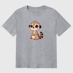 Мужская футболка оверсайз Милый сурикат