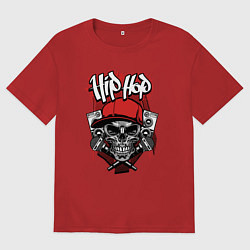 Футболка оверсайз мужская Hip-hop killer, цвет: красный