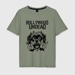 Футболка оверсайз мужская Hollywood Undead - rock dog, цвет: авокадо