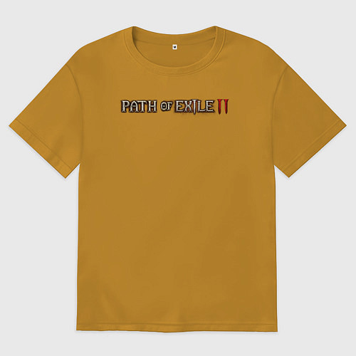Мужская футболка оверсайз Path of exile 2 logotype / Горчичный – фото 1