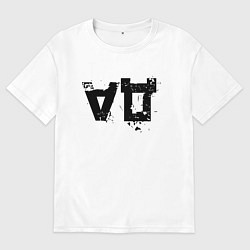 Мужская футболка оверсайз Перевёрнутое да