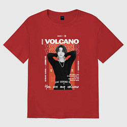 Футболка оверсайз мужская Stray kids Han volcano, цвет: красный