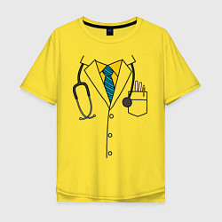 Футболка оверсайз мужская Халат врача, цвет: желтый