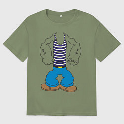 Футболка оверсайз мужская Тело морячка, цвет: авокадо