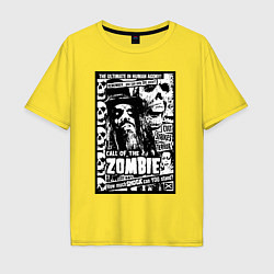 Футболка оверсайз мужская Rob zombie skulls, цвет: желтый