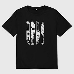 Мужская футболка оверсайз 4 злодея из фильмов ужасов