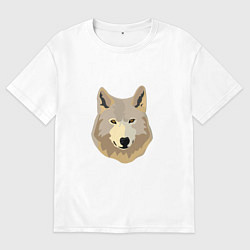 Мужская футболка оверсайз Белый волк