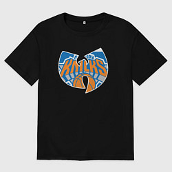 Футболка оверсайз мужская Wu-tang knicks, цвет: черный