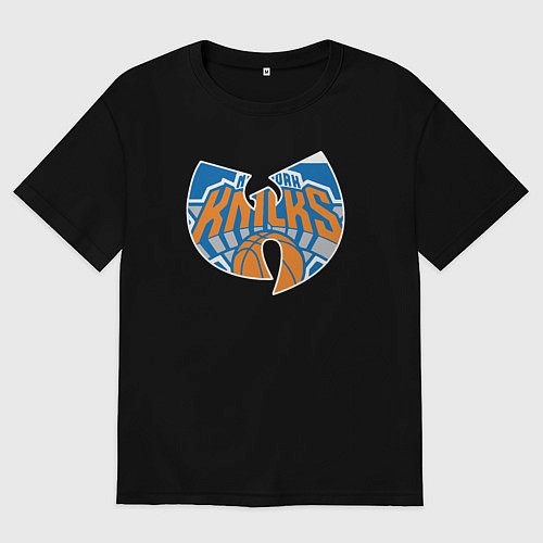 Мужская футболка оверсайз Wu-tang knicks / Черный – фото 1