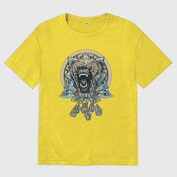 Мужская футболка оверсайз Медведь и обереги