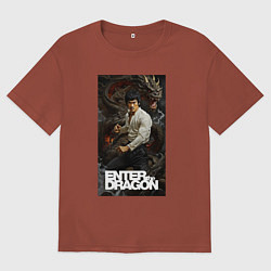Мужская футболка оверсайз Брюс Ли - выход дракона