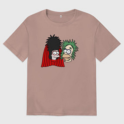 Футболка оверсайз мужская Симпсоны зомби, цвет: пыльно-розовый