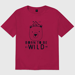 Футболка оверсайз мужская Wild bear, цвет: маджента