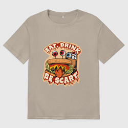 Мужская футболка оверсайз Cтрашный бургер