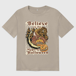 Мужская футболка оверсайз Хэллоуин ведьма