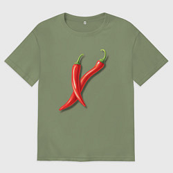 Мужская футболка оверсайз Два чили перчика