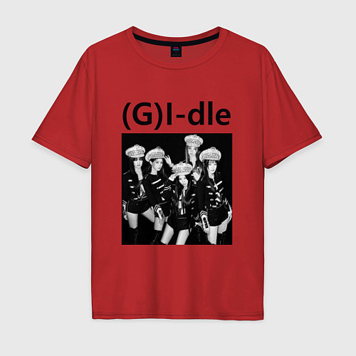 Мужская футболка оверсайз G I-dle группа в стиле империи / Красный – фото 1