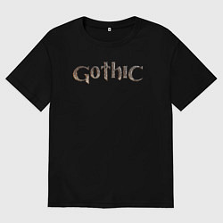 Мужская футболка оверсайз Gothic remake logo