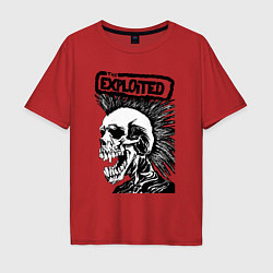 Футболка оверсайз мужская The exploited skull, цвет: красный
