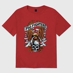 Футболка оверсайз мужская Foo Fighters - eagle, цвет: красный