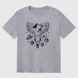 Футболка оверсайз мужская Space deer, цвет: меланж