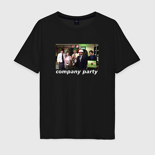 Мужская футболка оверсайз The Office - company party / Черный – фото 1