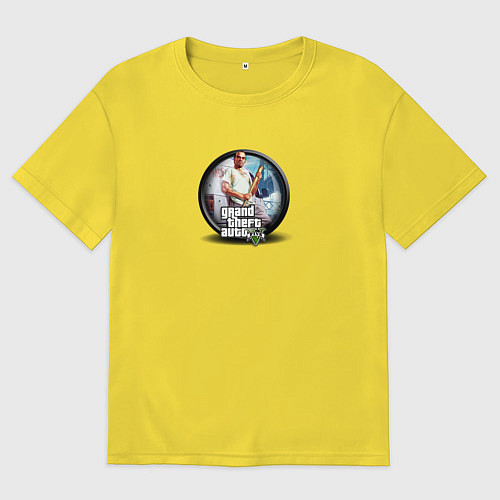 Мужская футболка оверсайз Grand Theft Auto V logo game / Желтый – фото 1