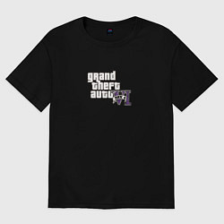 Футболка оверсайз мужская Grand Theft Auto 6 vice city logo, цвет: черный