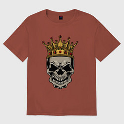 Футболка оверсайз мужская Череп с короной, цвет: кирпичный