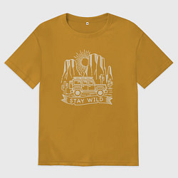 Мужская футболка оверсайз Остаюсь дикарём