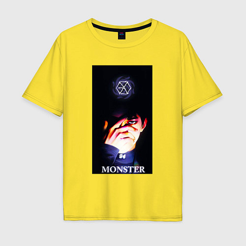Мужская футболка оверсайз Exo monster / Желтый – фото 1