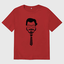 Мужская футболка оверсайз Профессор - бумажный дом