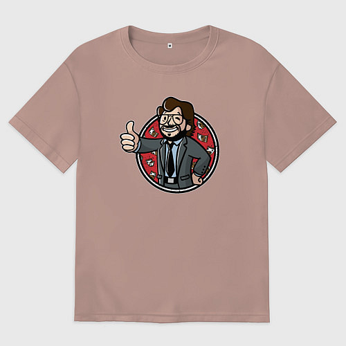 Мужская футболка оверсайз Крутой профессор / Пыльно-розовый – фото 1