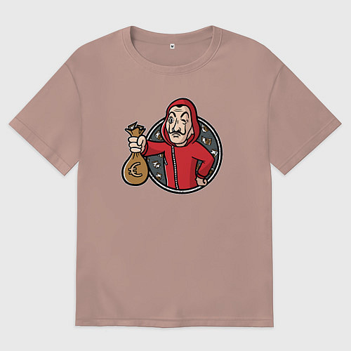 Мужская футболка оверсайз Money man / Пыльно-розовый – фото 1