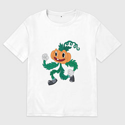 Мужская футболка оверсайз Бегущая тыква