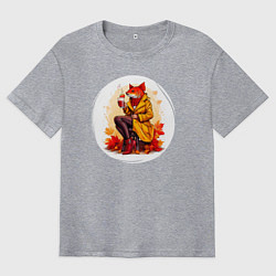 Футболка оверсайз мужская Рыба с глинтвейном, цвет: меланж