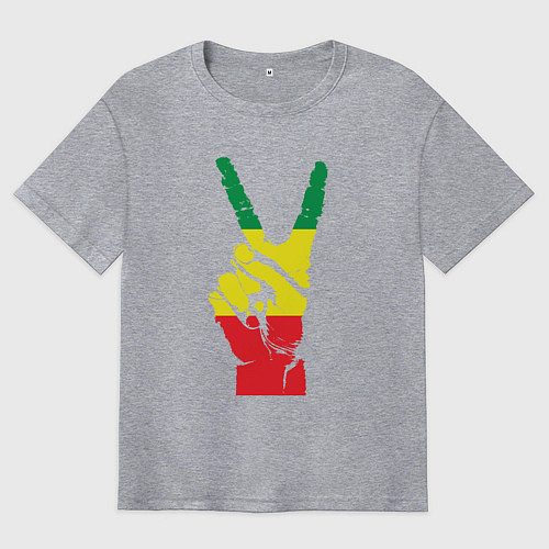 Мужская футболка оверсайз Jamaica peace / Меланж – фото 1