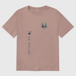 Футболка оверсайз мужская The Witcher grey, цвет: пыльно-розовый