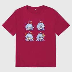 Мужская футболка оверсайз Зарянка стикеры