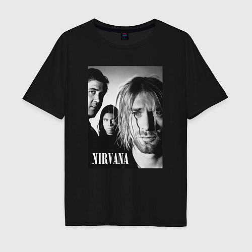 Мужская футболка оверсайз Nirvana rock band black / Черный – фото 1