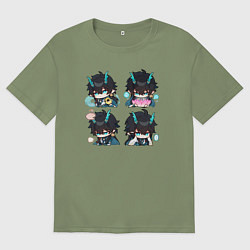 Мужская футболка оверсайз Дань Хэн стикеры