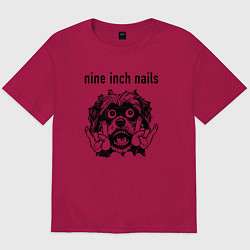 Футболка оверсайз мужская Nine Inch Nails - rock dog, цвет: маджента