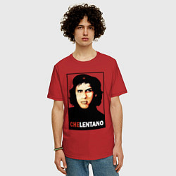 Футболка оверсайз мужская Che guevara - Chelentano, цвет: красный — фото 2