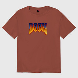 Футболка оверсайз мужская Doom logotype, цвет: кирпичный