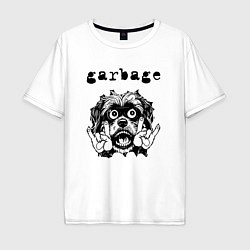 Футболка оверсайз мужская Garbage - rock dog, цвет: белый