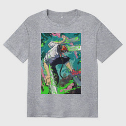 Мужская футболка оверсайз Человек-бензопила Дэндзи арт