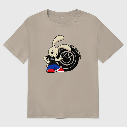 Мужская футболка оверсайз Blink 182 rock / Миндальный – фото 1